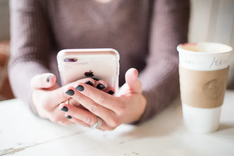 Person browsing a website on a smartphone