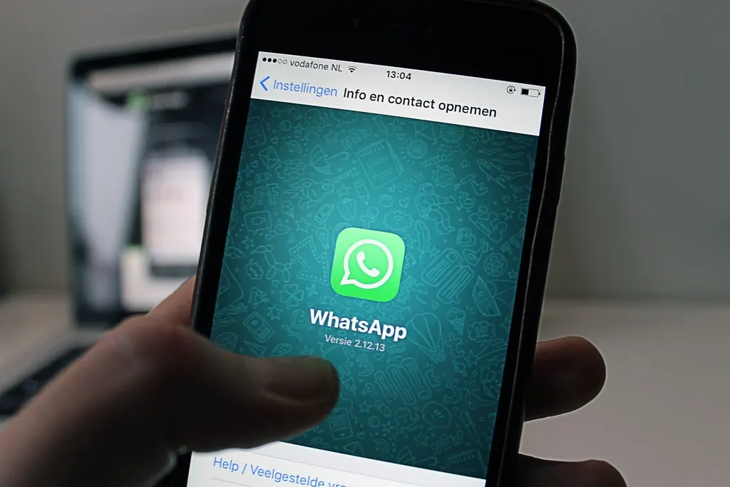 Smartphone showing the WhatsApp logo